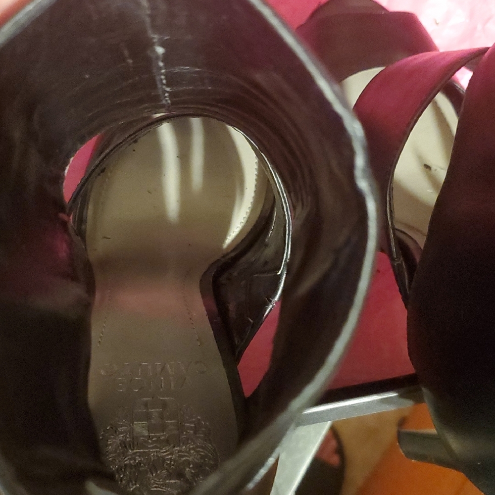 Vince Camuto Black Platform Heels with Strappy Design - Picture 7 of 14